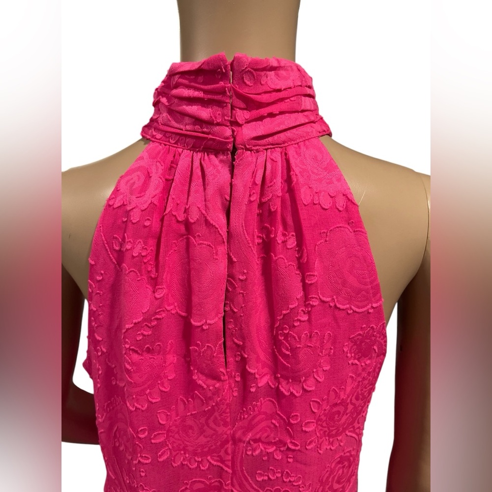 Lilly Pulitzer Kristine Halter Dress Pink Tango Tangerine Dream Jacquard size XS - Picture 8 of 16
